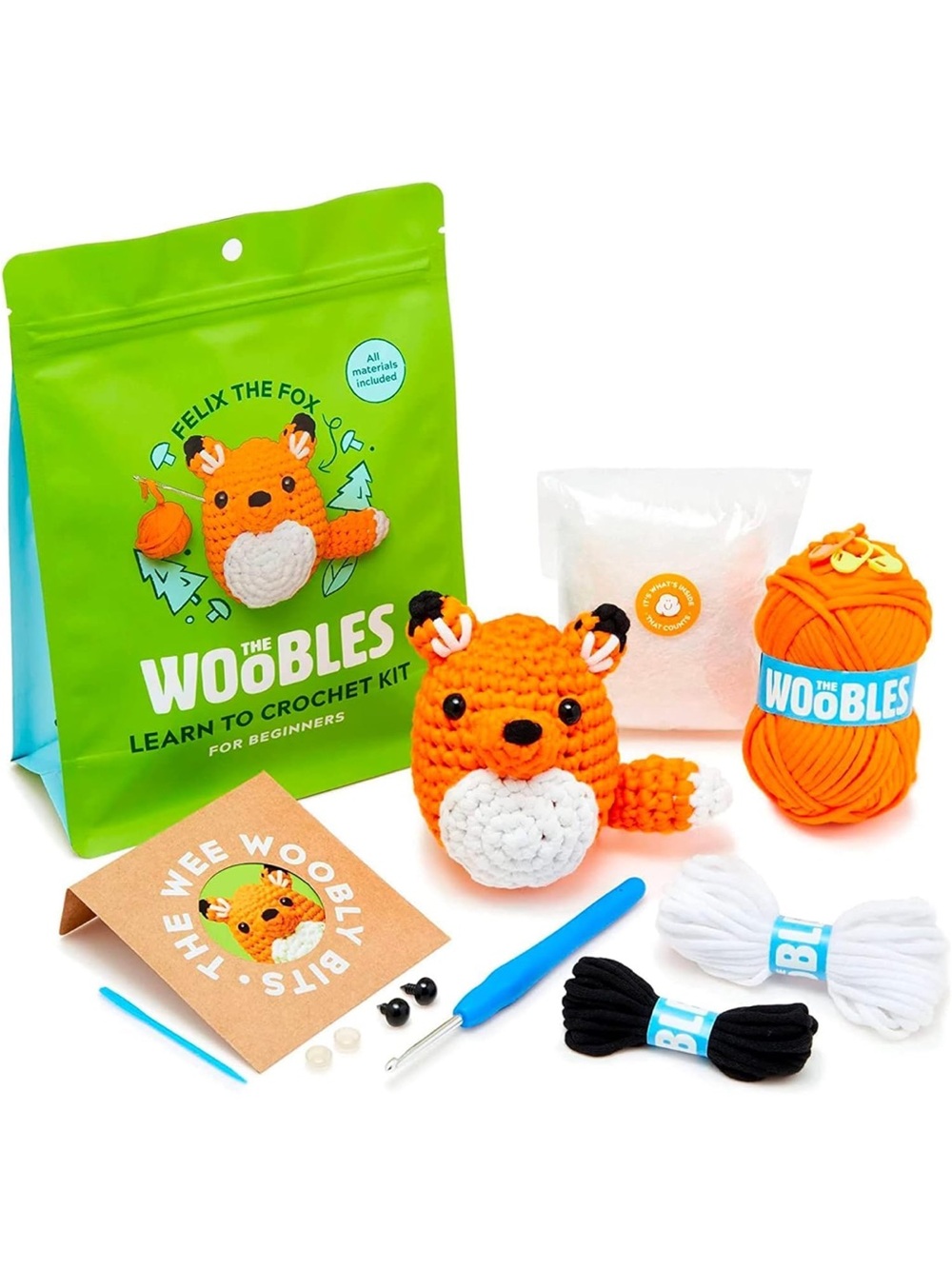 The Woobles Felix the Fox Crochet Kit for Beginners NIB
